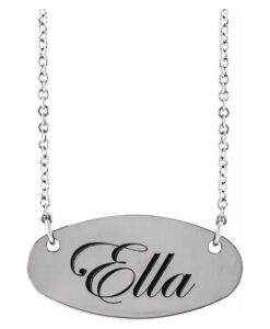 engravable oval necklace