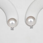 white gold pearl and diamond studs