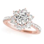 rose gold diamond halo engagement ring