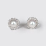 white gold pearl and diamond earrings