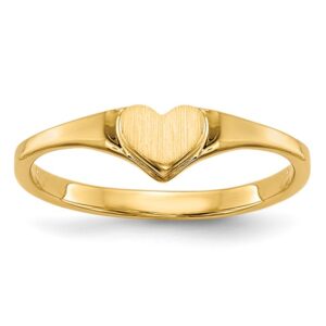 yellow gold heart signet ring