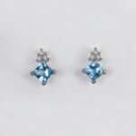 white gold blue topaz and diamond earrings