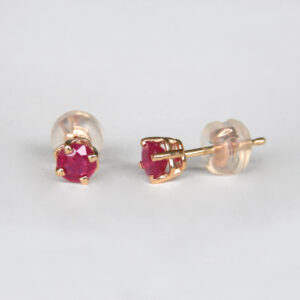 yellow gold ruby studs