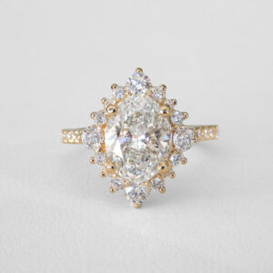yellow gold diamond halo engagement ring