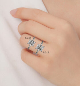 larger emerald cut diamond ring size 