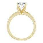 side view of diamond solitaire engagement ring