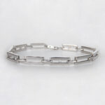 sterling silver diamond link bracelet