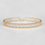yellow gold diamond flexible cuff bracelet