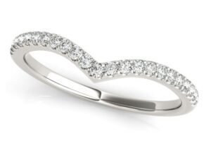 curved diamond wedding band