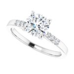 white gold diamond accented engagement ring