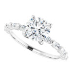 marquise diamond accented engagement ring