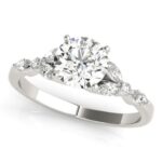 white gold marquise and round diamond accented engagement ring