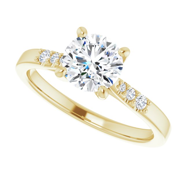 yellow gold diamond accented engagement ring