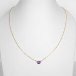 yellow gold amethyst solitaire necklace