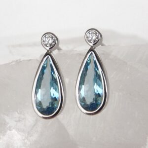 aquamarine and diamond earrings