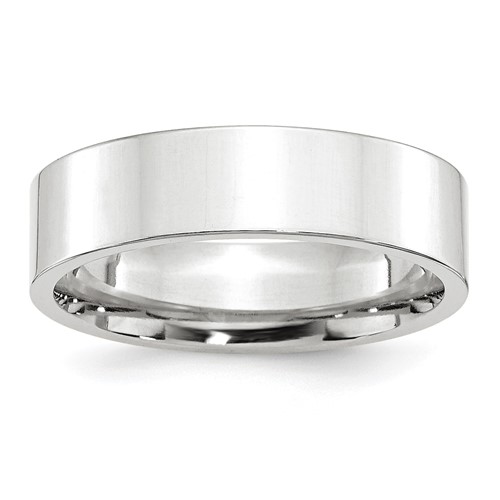 mens white gold comfort fit flat wedding band