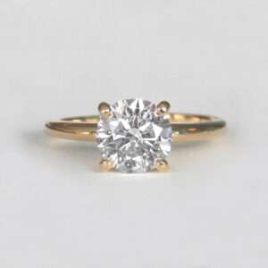 yellow gold round diamond solitaire engagement ring
