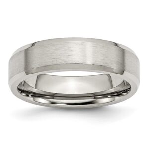 stainless steel mens wedding band with matte finish