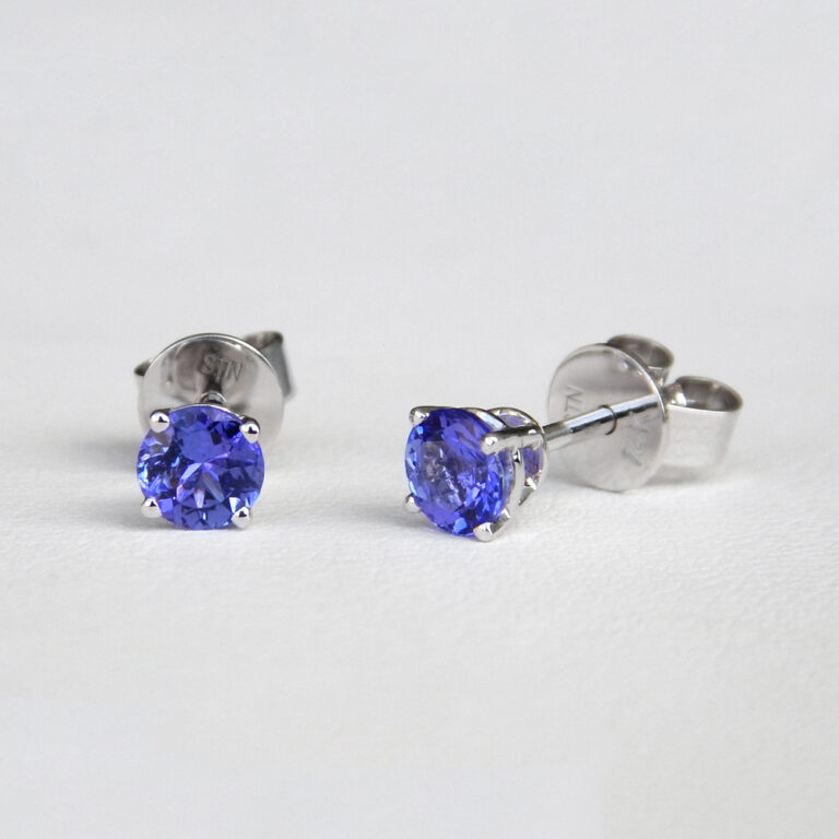 white gold tanzanite studs