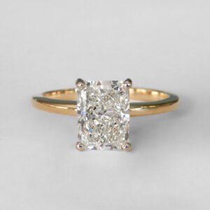 yellow gold radiant cut diamond solitaire engagement ring