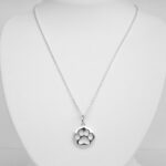 sterling silver paw print pendant on chain