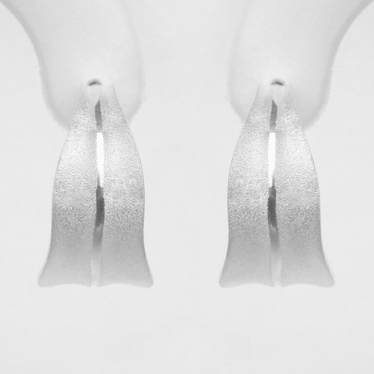 sterling silver leaf hoop earrings