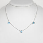sterling silver blue topaz station necklace