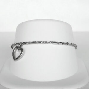 sterling silver heart charm bracelet