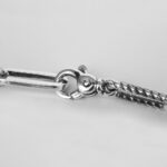 close up view of sterling silver lobster clasp