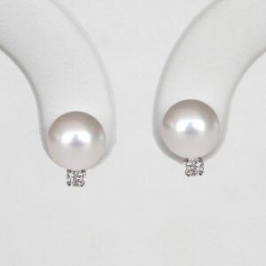 pearl and diamond studs