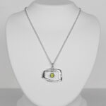sterling silver peridot pendant on chain