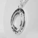 side view of sterling silver necklace