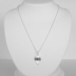 sterling silver leaf pendant on chain