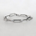 sterling silver twisted oval link bracelet