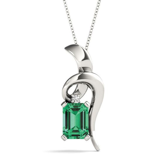 white gold emerald pendant