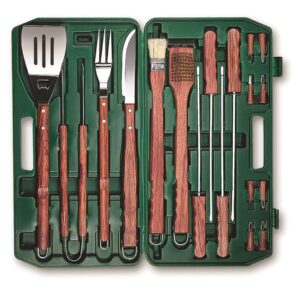 18 Piece Stainless Steel BBQ Set in Molded Plastic Case