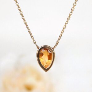 yellow gold citrine necklace