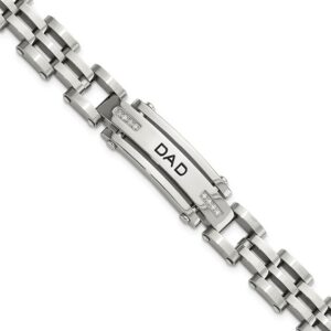 stainless steel dad bracelet