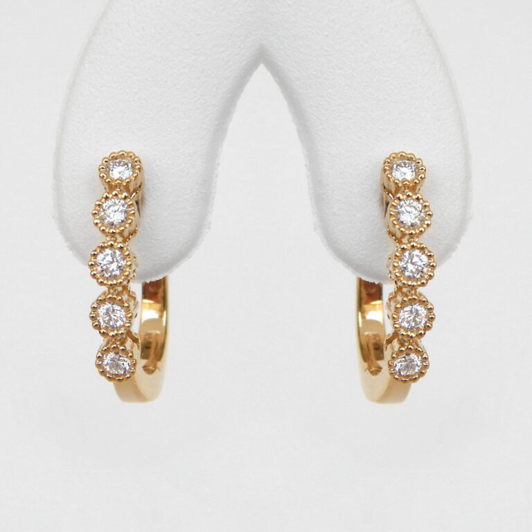 yellow gold diamond hoop earrings