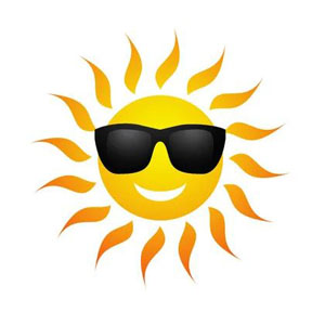 sun with sunglasses on