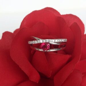 white gold ruby and diamond ring