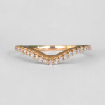 yellow gold curved diamond band