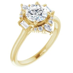 unique diamond halo engagement ring