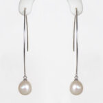 sterling silver freshwater pearl dangle earrings