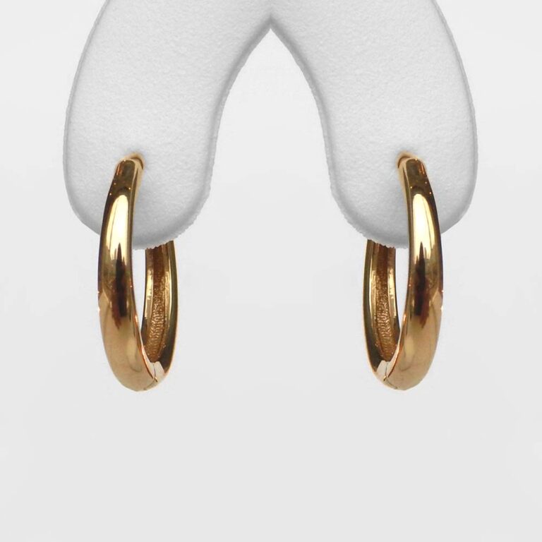 yellow gold small hinged hoop earrings