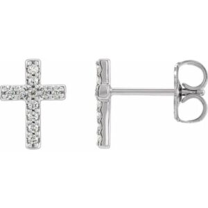 diamond cross earrings