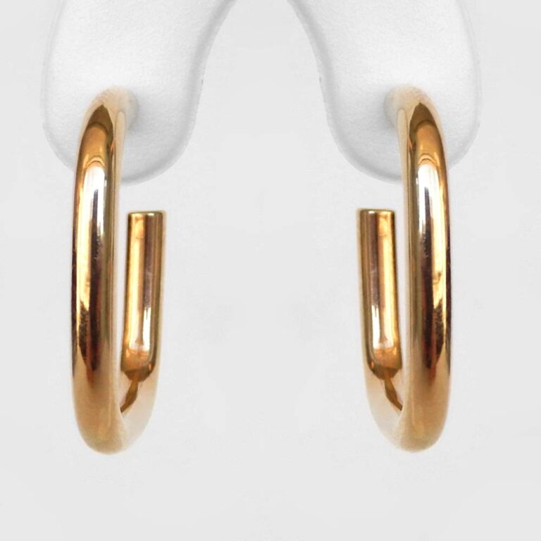 square yellow gold hoop earrings