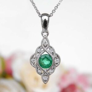 emerald art deco pendant