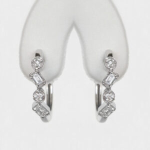 multi shaped diamond huggie earrings