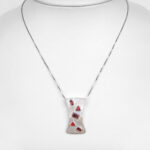 sterling silver ruby pendant on chain
